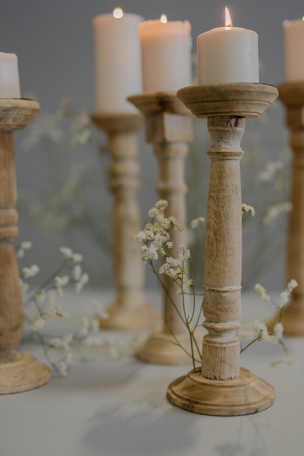 Bougeoir en bois naturel - Dream On Wedding planner & design