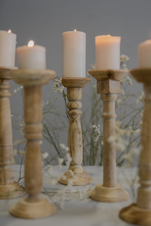 Kerzenständer aus natürlichem Holz – Dream On Hochzeitsplaner und -design