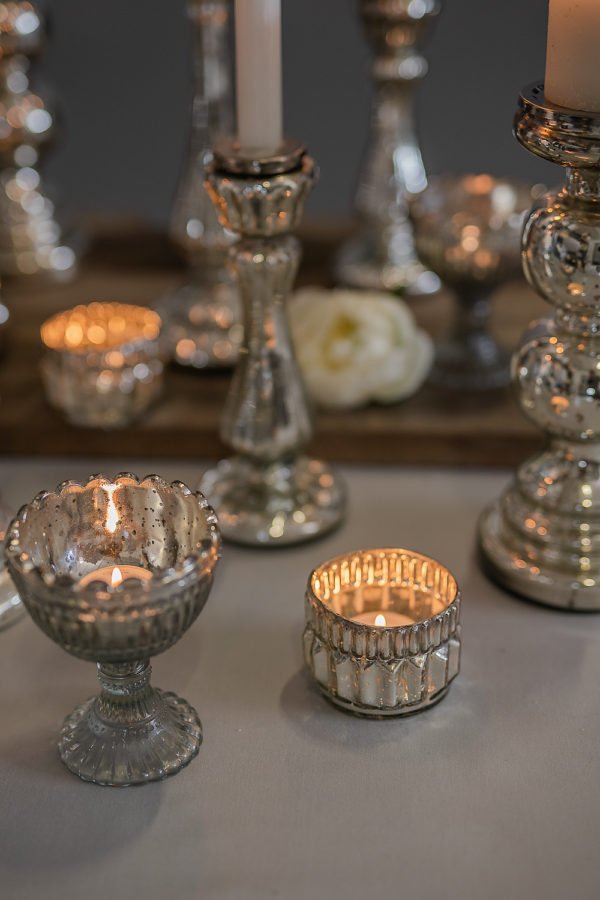 Kerzenhalter aus Glas – Dekoration für Hochzeiten und Veranstaltungen – Dream On Eventdesign in Umbrien – Perugia, Italien