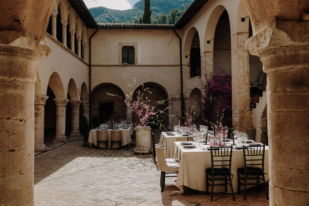 wedding in ancient cloister