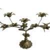 candeliere con decoro floreale in oro antico