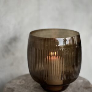 FERI – Portacandele in vetro fumé, misura large