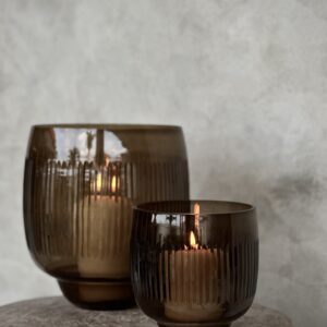 FERI - Portacandele in vetro fumé