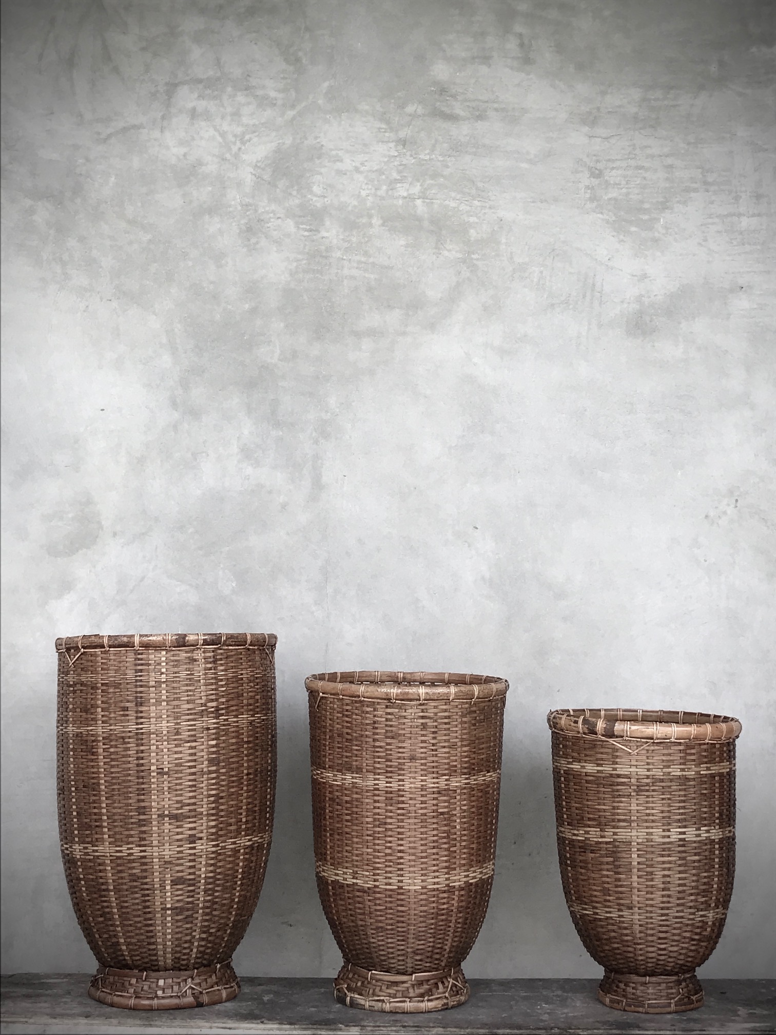 HALIMA – Set di 3 cesti intrecciati, brown