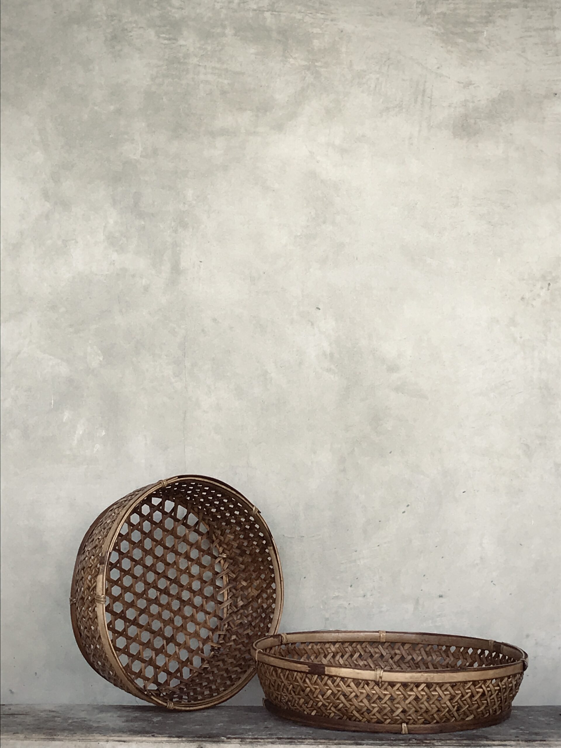 JASMINE set di due cesti in rattan